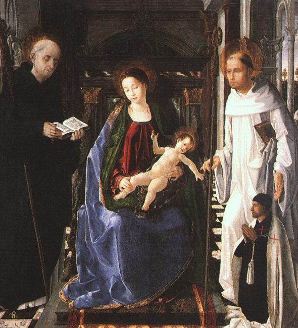 The Virgin with a Knight of Montesa, Pablo de San Leocadio